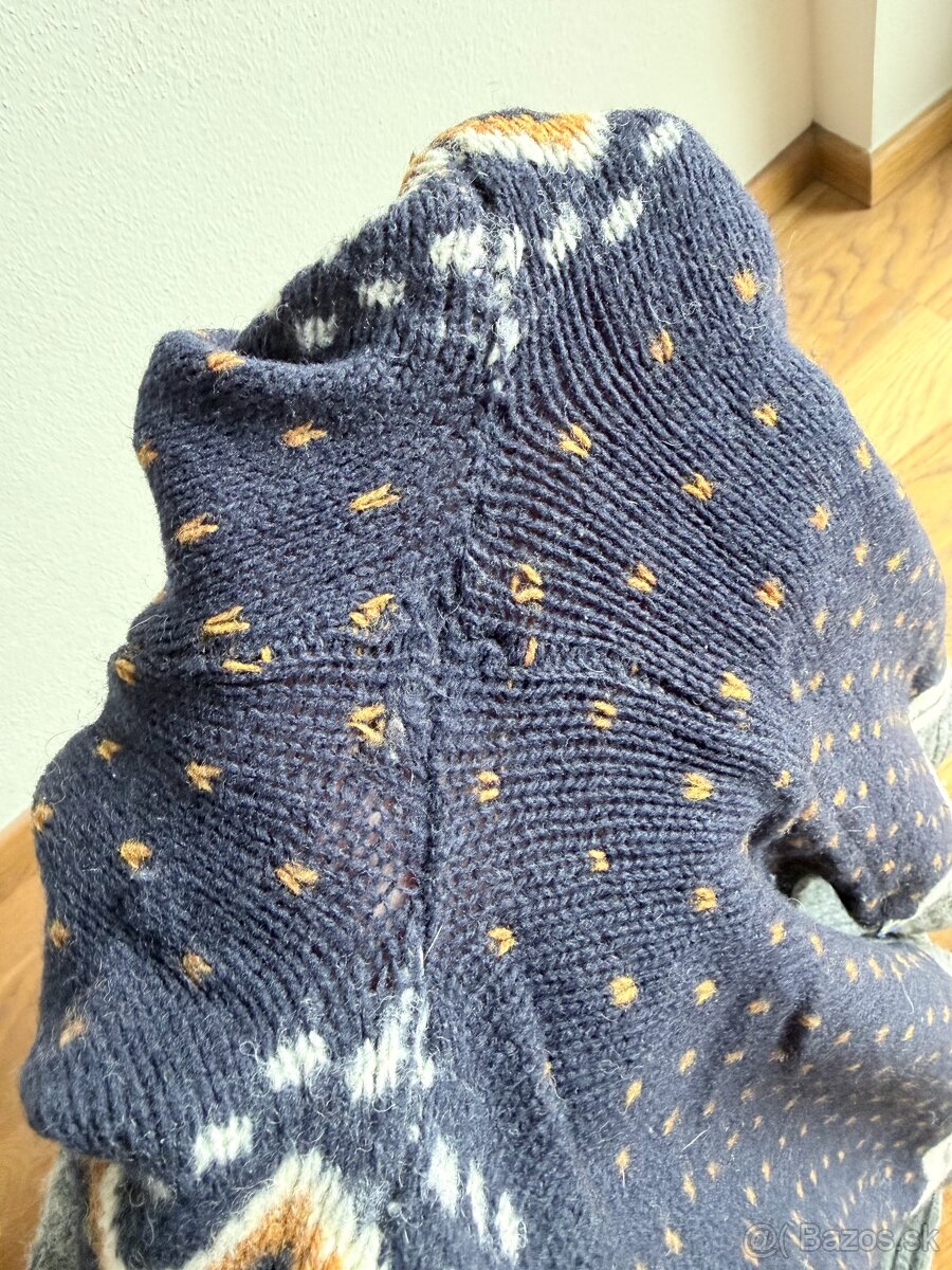 Vlnený sveter Fjallraven Ovik Knit Sweater M Dark Navy - 7