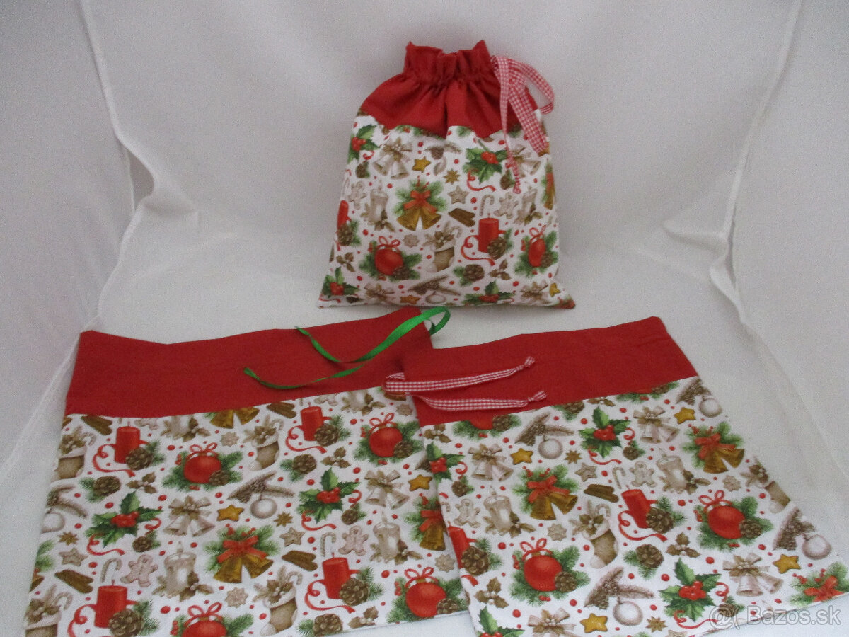 Vianočná obliečka a vrecko v rovnakom dekore - 7
