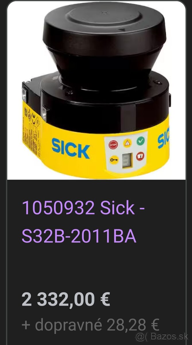SICK LASEROVY SCANNER SNÍMAČ POHYBU S32B-2011BA - 7
