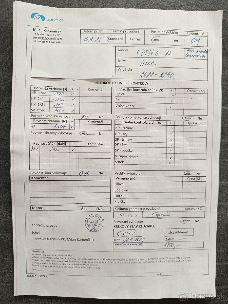 Paragliding komplet MAC PARA EDEN 6 - 7