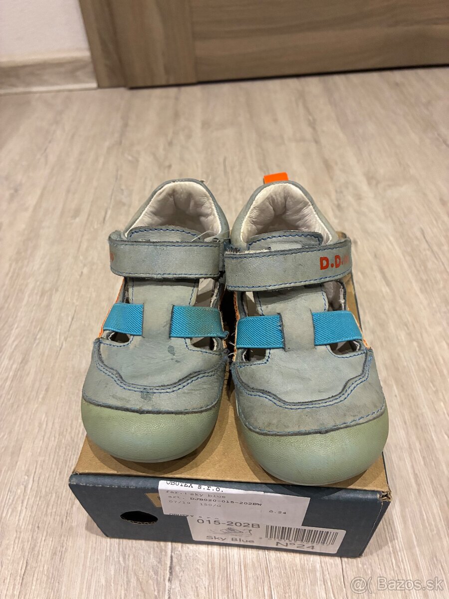 Letné kožené sandálky D.D.Step Sky Blue v24 - 7