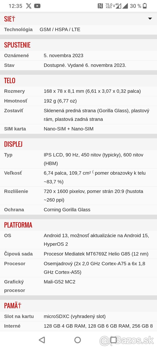 Xiaomi Poco C65. 6gb/128gb+micro SDHC. Čierna farba. - 7