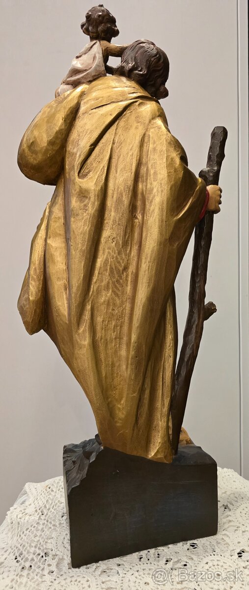 Socha sv. Krištofa s Ježiskom polychromia - 7
