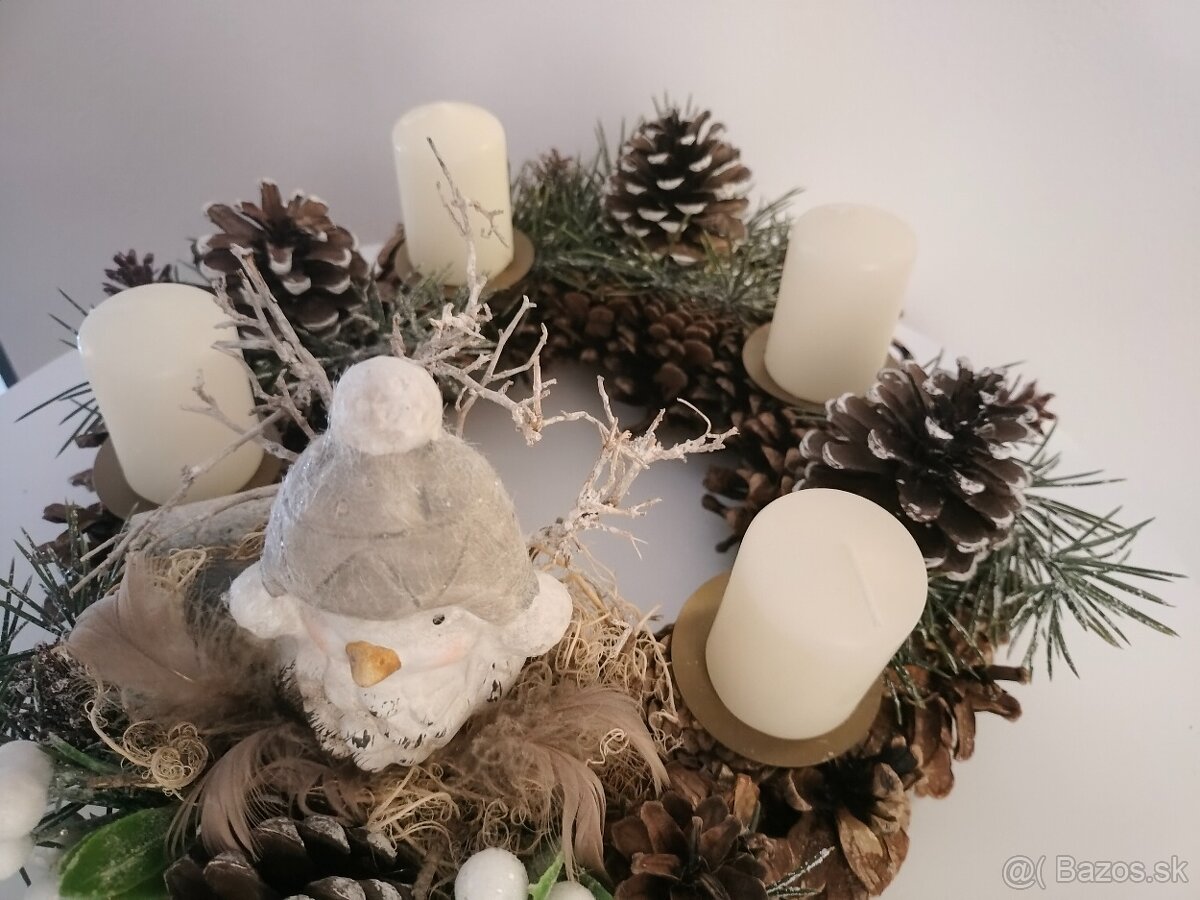 Adventný veniec s vtáčikom - 7