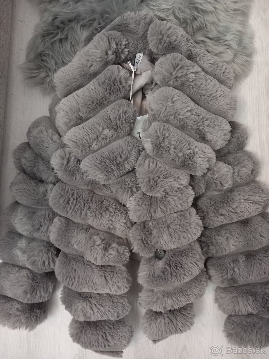 Nádherný nový kabat 2v1 M sivý - 7