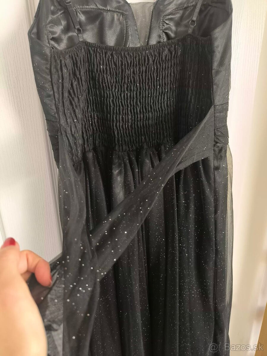 Spolčenske šaty na ples , stužkovú ,čierne, dlhe - 7