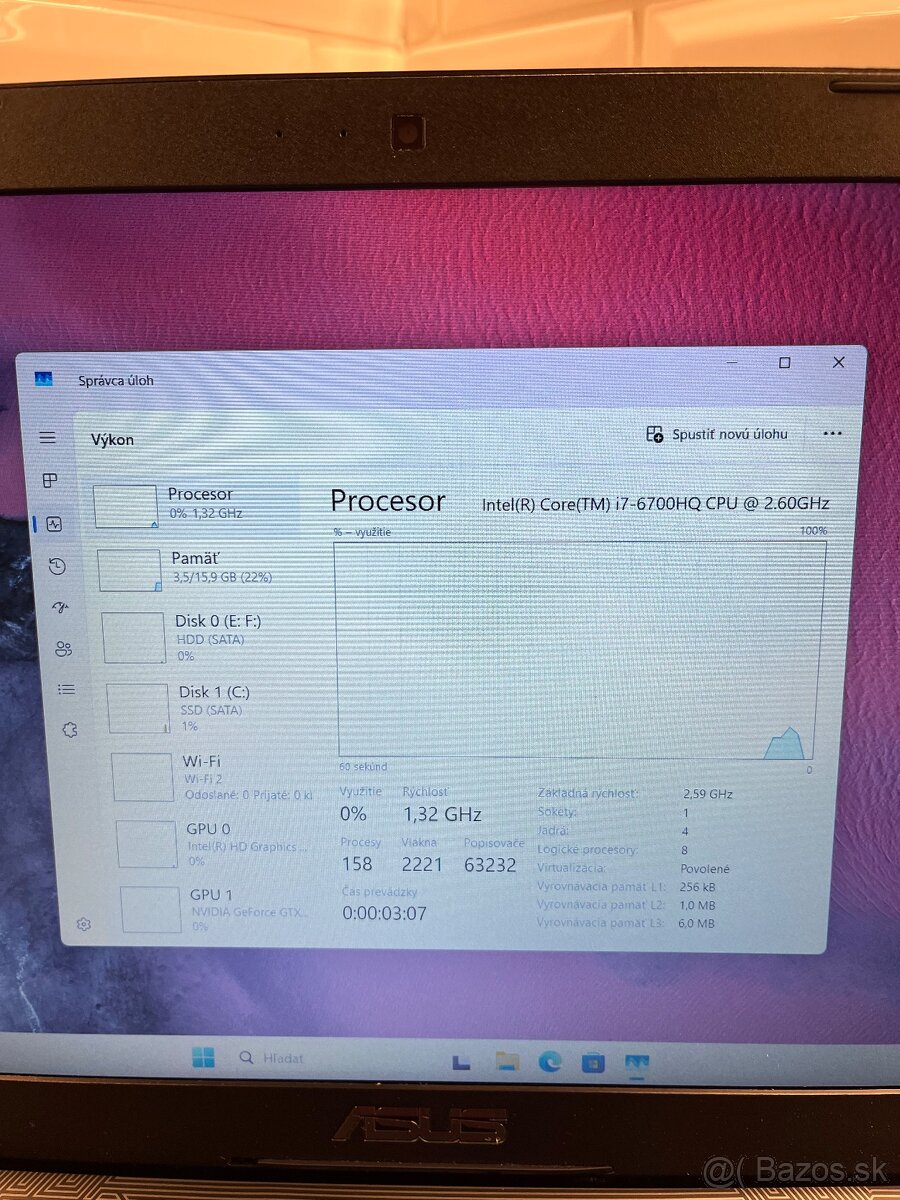 ASUS ROG G552VW, i7 6700HQ, 16Gb Ram, Gtx 960M, 256Gb SSD - 7