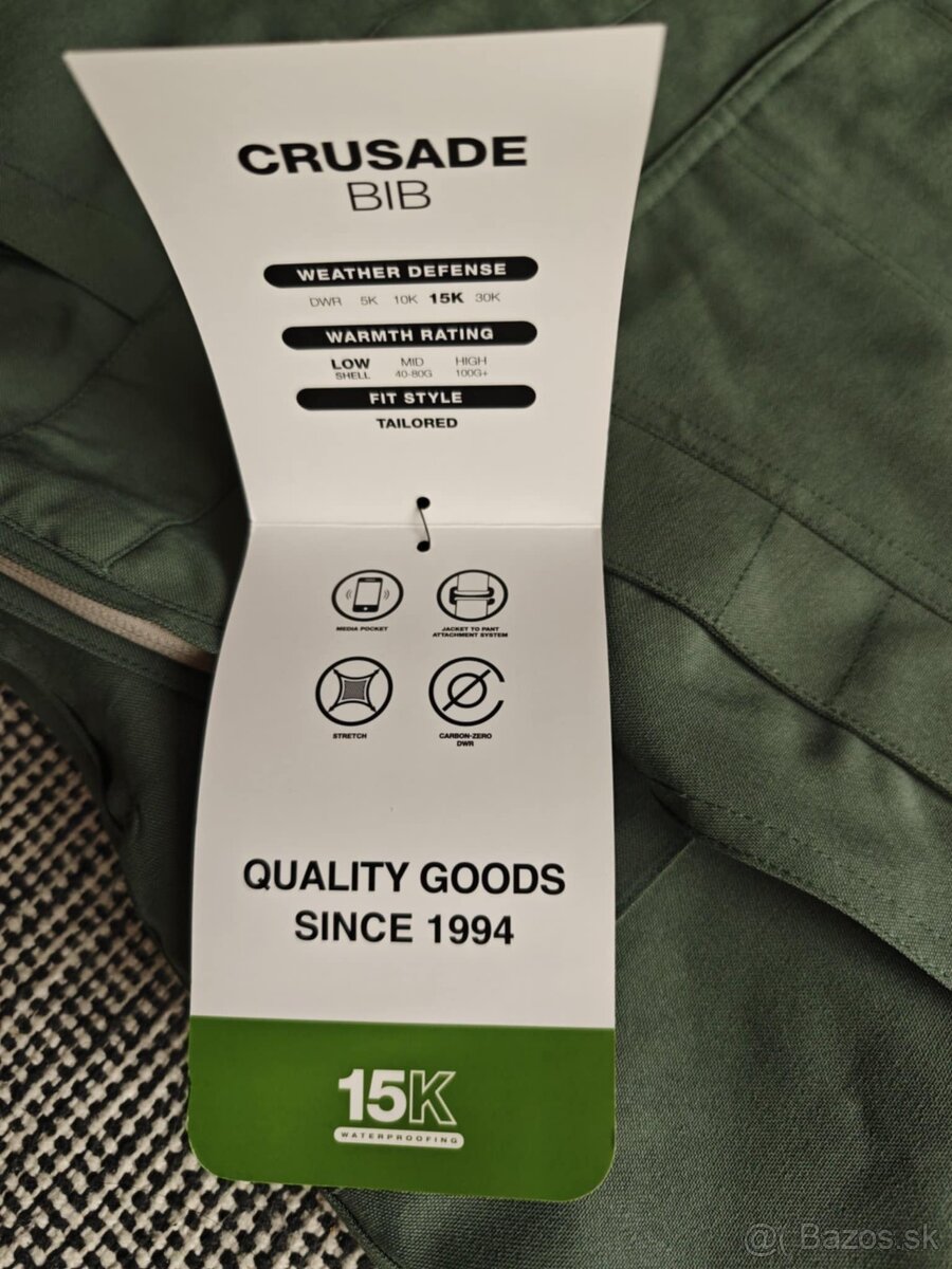 DC CRUSADE BIB pants snowboardové lyžiarske nohavice, nové - 7