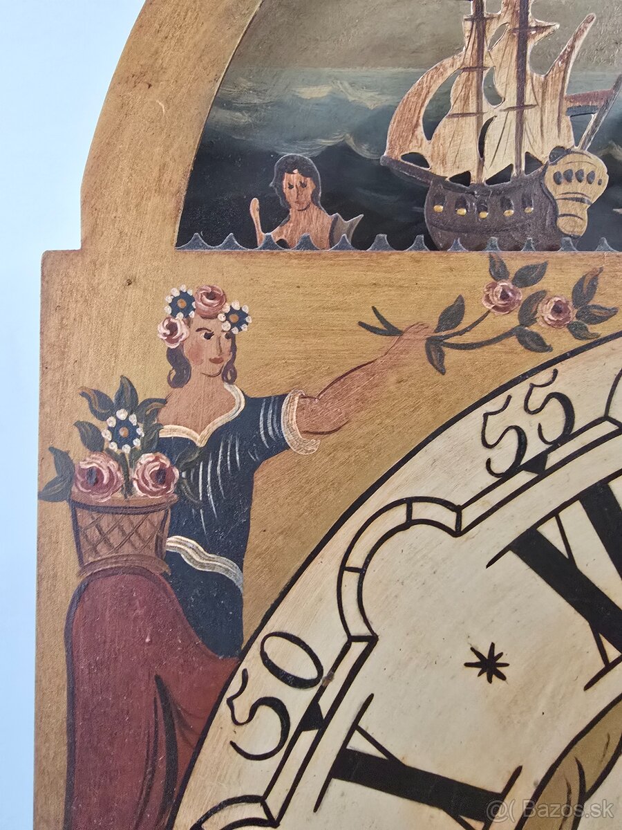 Starožitné nástenné drevene hodiny... - 7