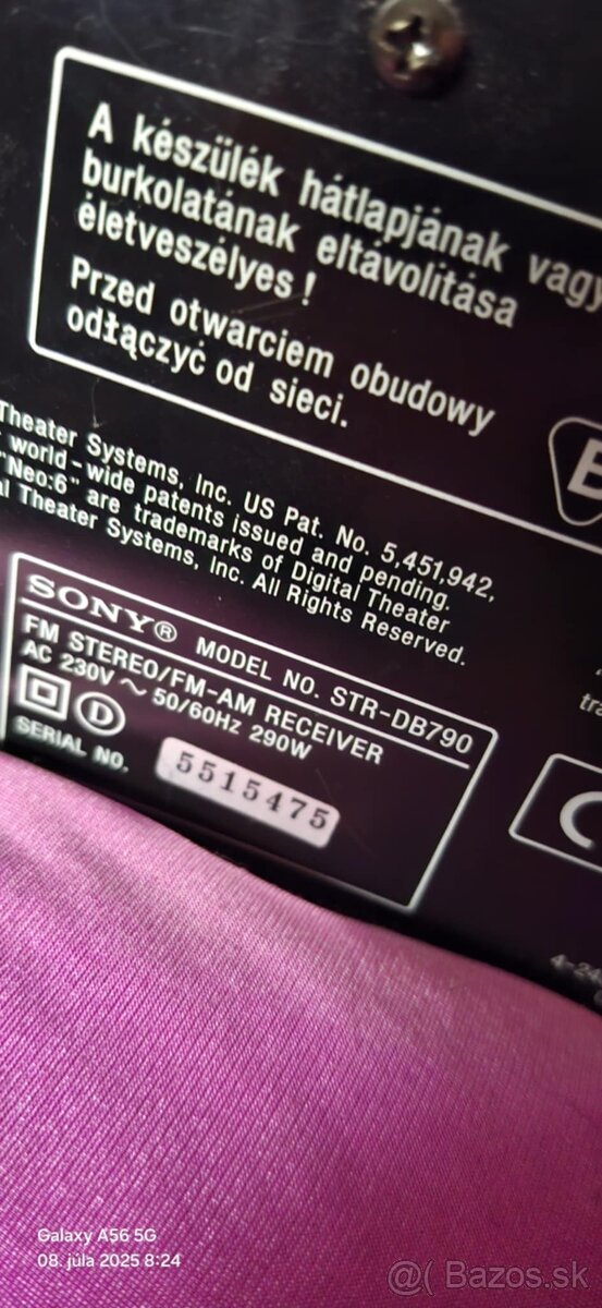 Predám receiver SONY STR-DB790 - 7