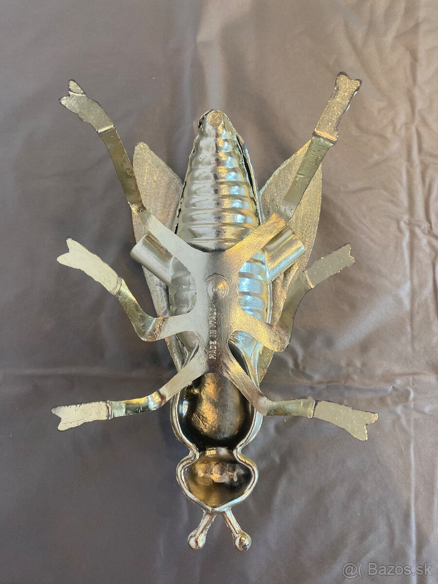 Retro kovový popolník mucha - 7