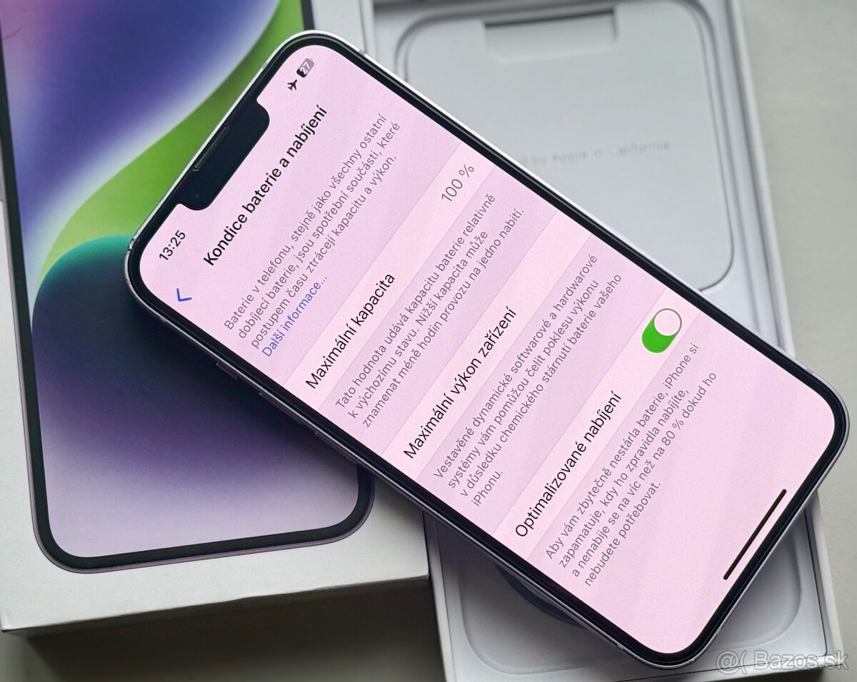 iPhone 14 Purple BATERIE 100% TOP - 7