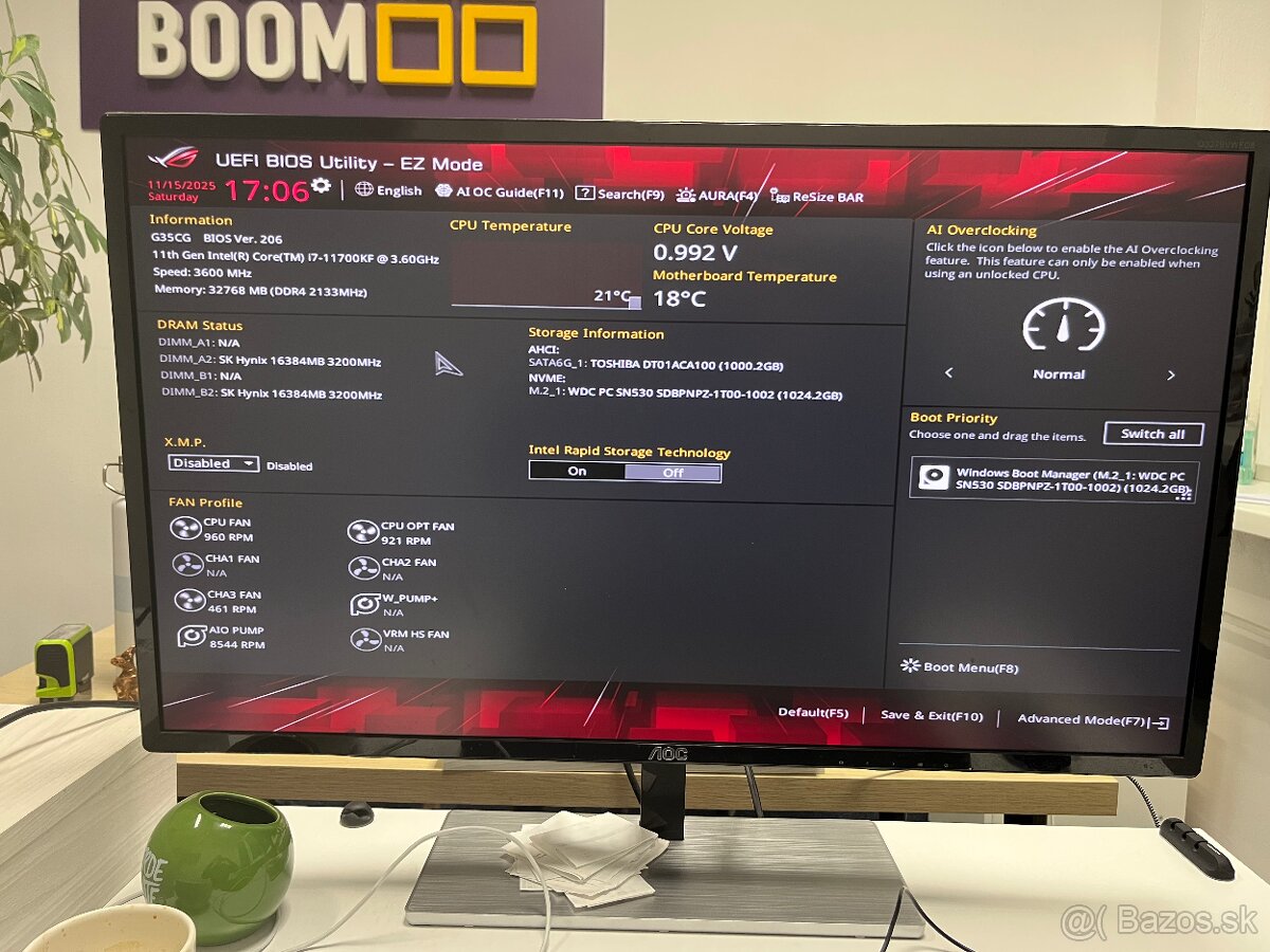 PREDÁM - Intel i7-11700KF / RTX 3070 / 32 GB RAM / 2 TB HDD - 7