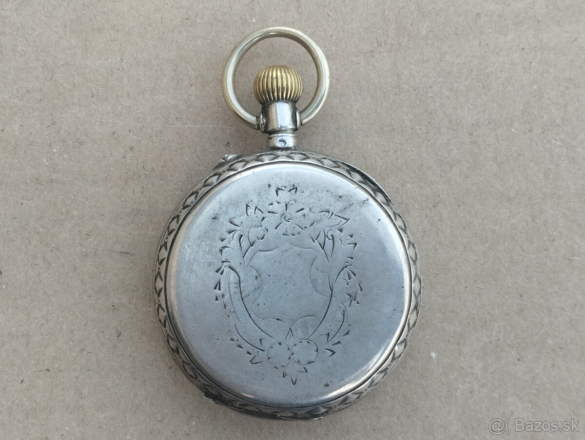 Starožitné dvoupláštové stříbrné zdobené kapesní hodinky. - 7