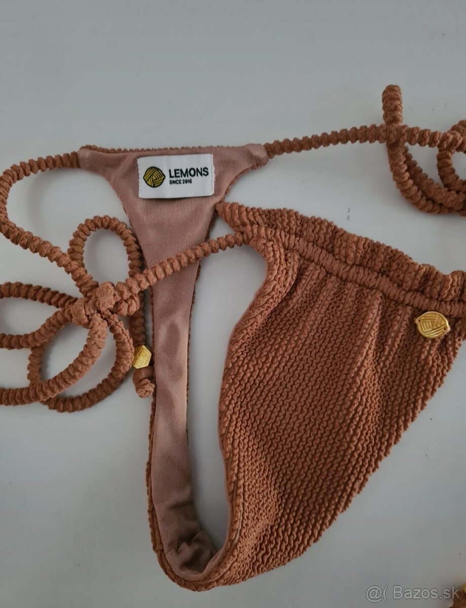 Hnede luxusne plavky Lemonky 3 ks - 7