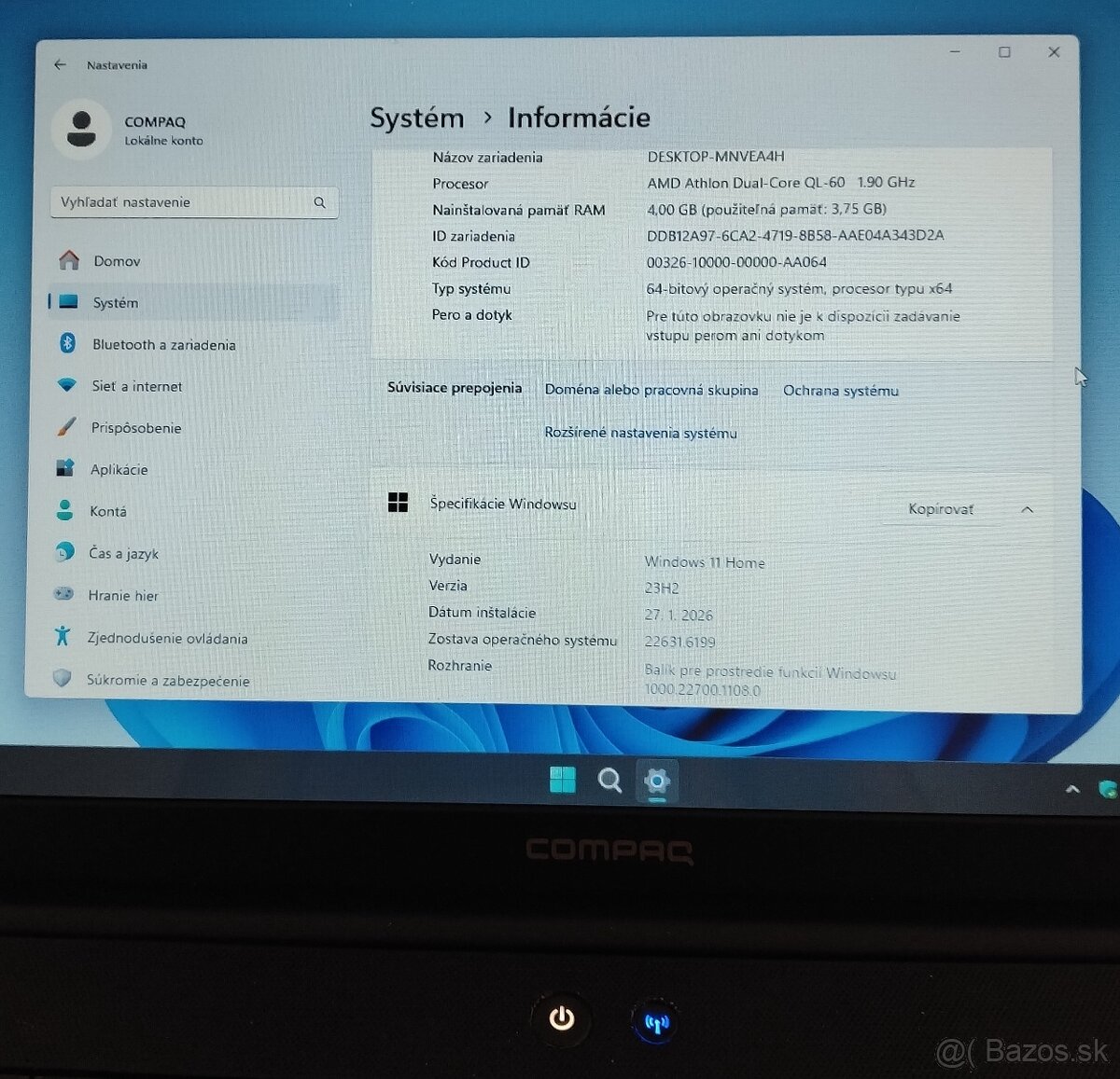 Predám notebook COMPAQ CQ60... - 7