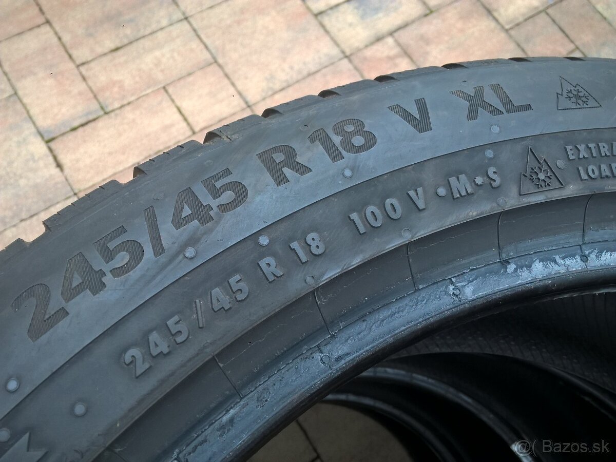 ZIMNÉ 245/45 R18 100V XL CONTINENTAL 2022 cca 6 mm 50,-€/kus - 7