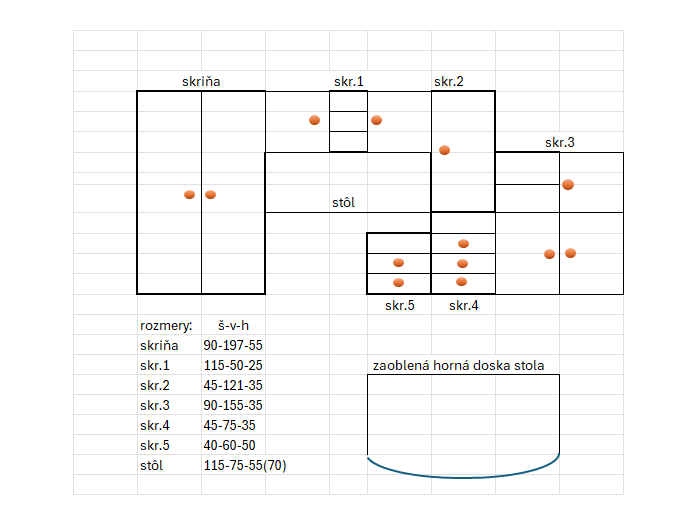 Detská izba zostava, stôl, skrinky, skrina - 7