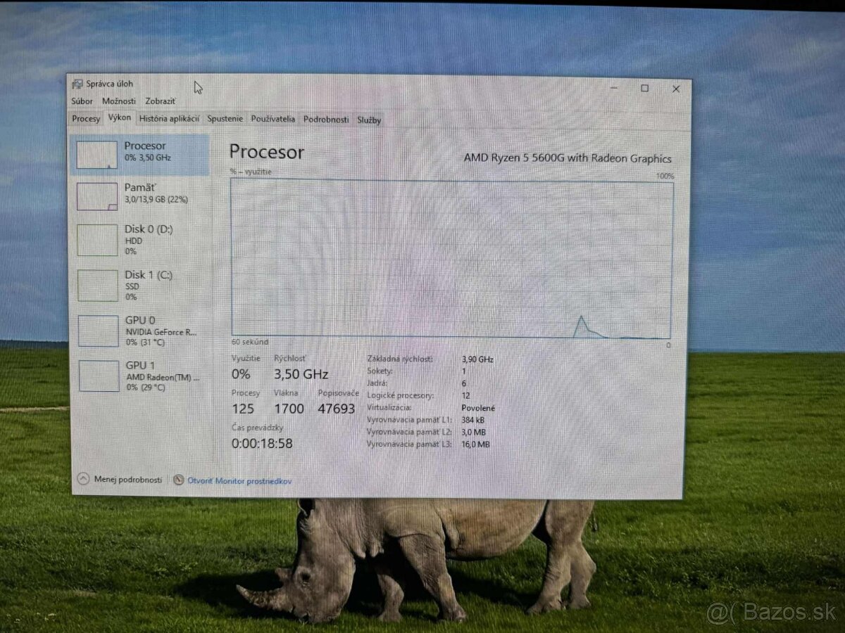 Herné PCčko Ryzen 5 5600G/ RTX 3050 / 16GB/ 500Gb NvMe - 7