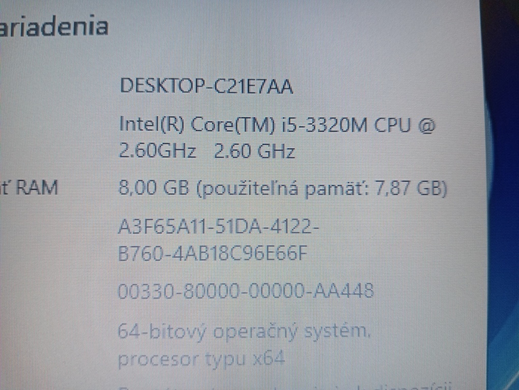 predám HP elitebook / 8gb ram / Intel core i5 / 256gb ssd- - 7