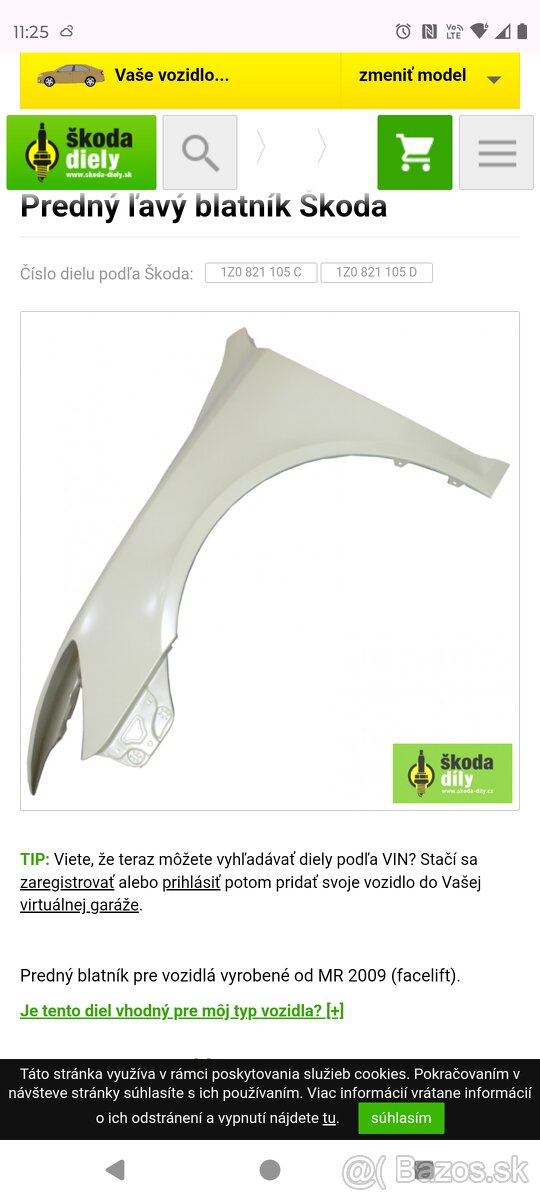 Skoda octavia 2 face blatník - 7