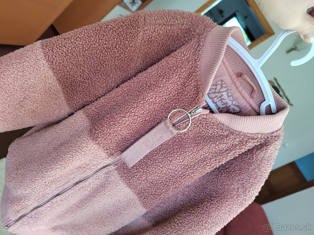 Bunda RESERVED - ružová, chlpatá v.122 - 7