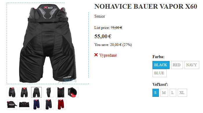 NOHAVICE BAUER VAPOR X60 - 7