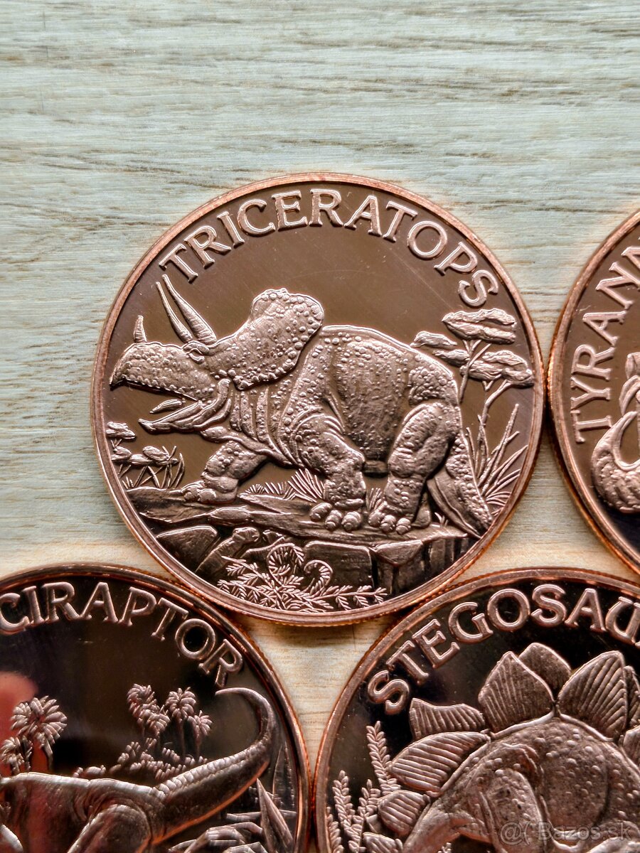Medené investičné zliatky DINOSAURY - 7