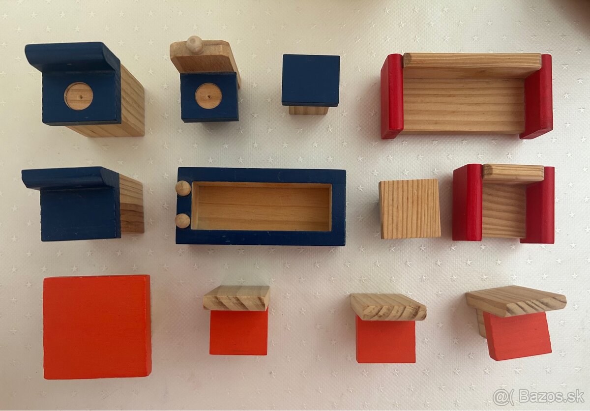 Drevený domček pre bábiky s nábytkom - 7