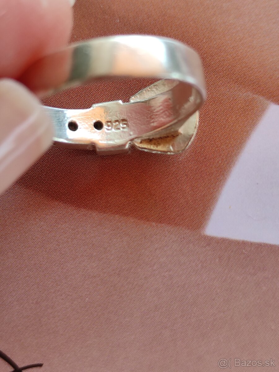 Strieborný prsteň 925 opasok - 7