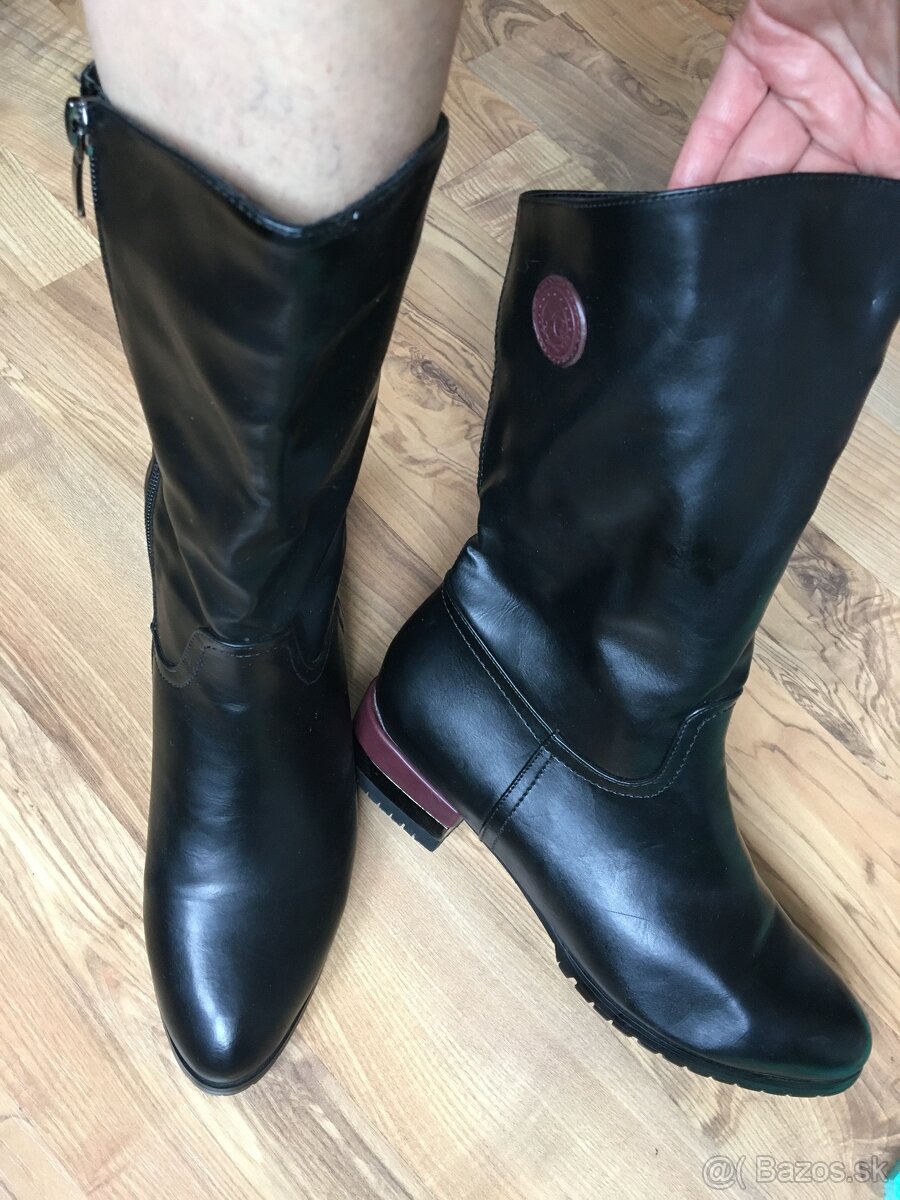 Predám čizmy čierne veľkosť 39-40 NOVE nenosene - 7