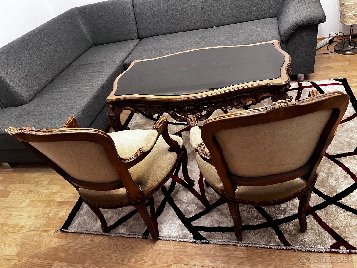 Starozitny stôl a stolicky - 7