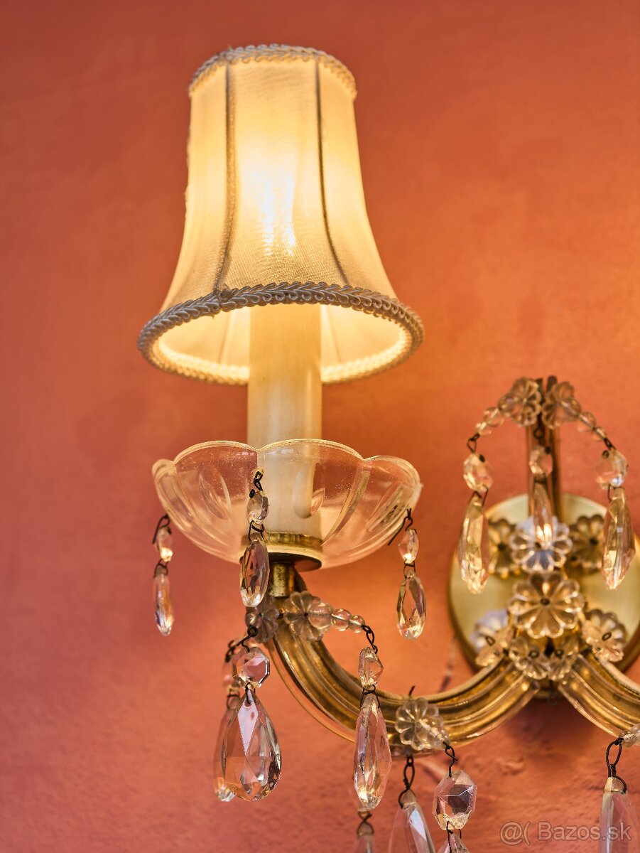 Dvojramenná tereziánska nástenná lampa / aplika - 7