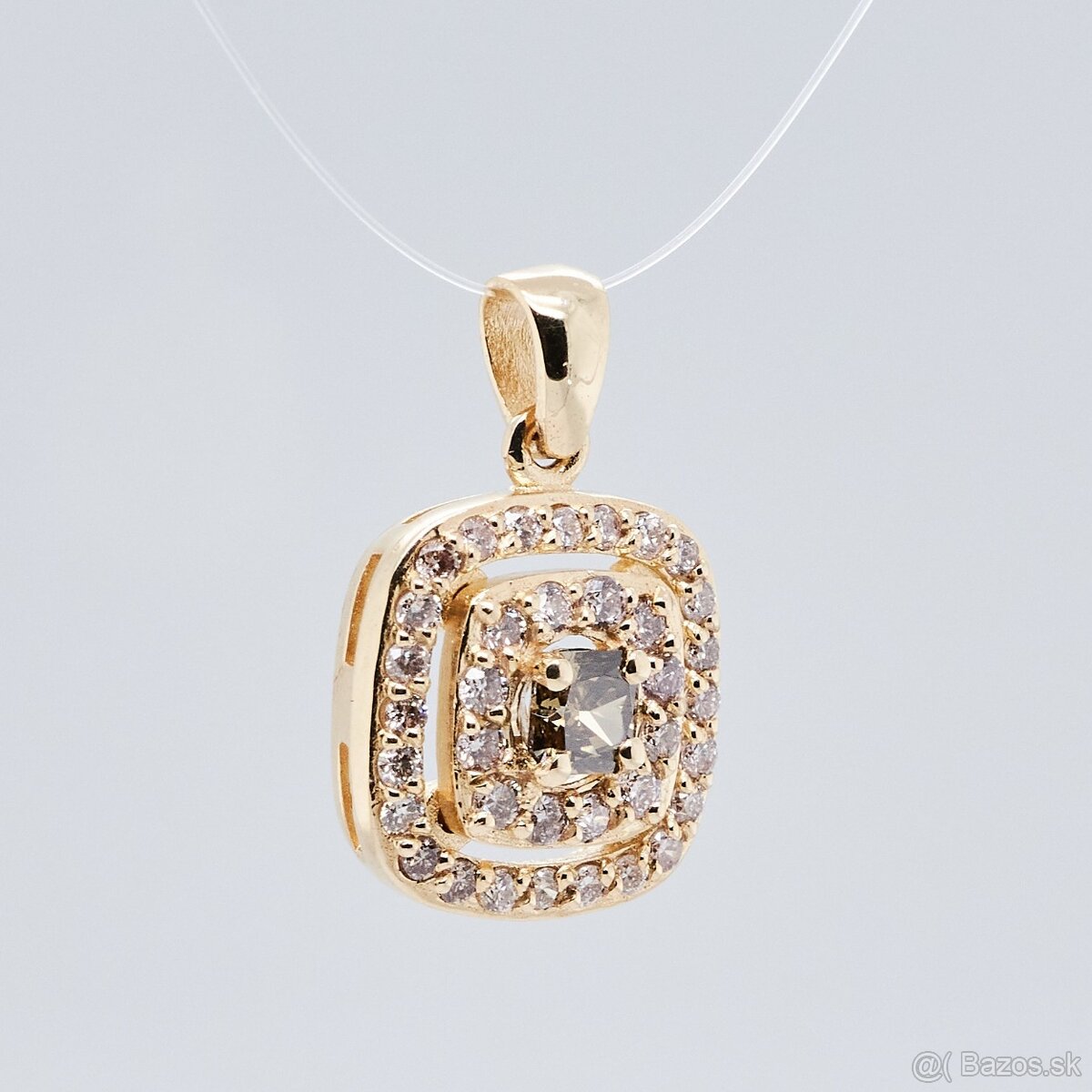 Luxusný prívesok zo zlata s fancy farebnými diamantmi - 7
