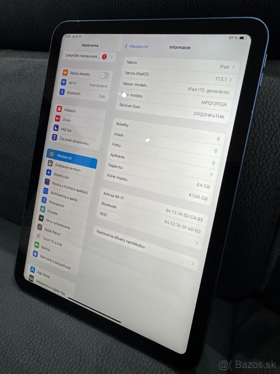 Nový Apple iPad 10.Gen 10.9”64gb Wifi Blue - 7
