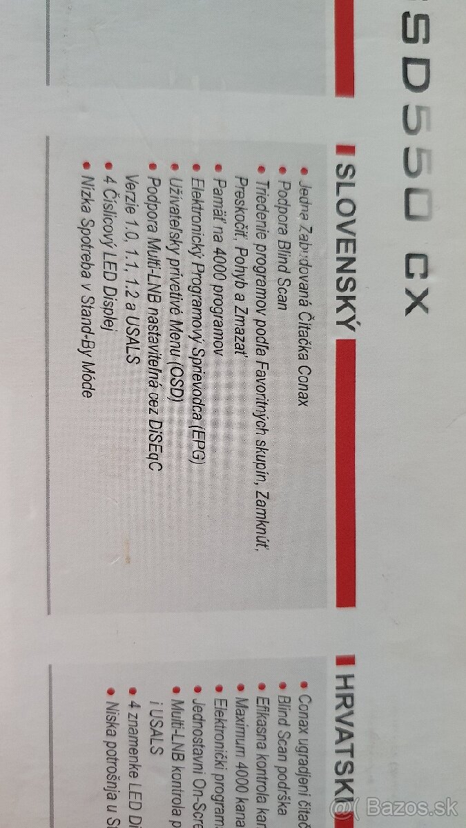 SATELITNÝ PRIJÍMAČ AMIKO SSD 550 CX - 7