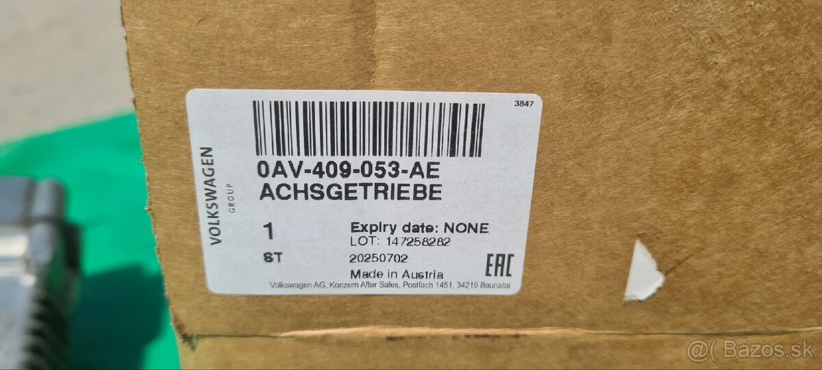 Uhlová prevodovka originál VW AG 0av409053s - 7