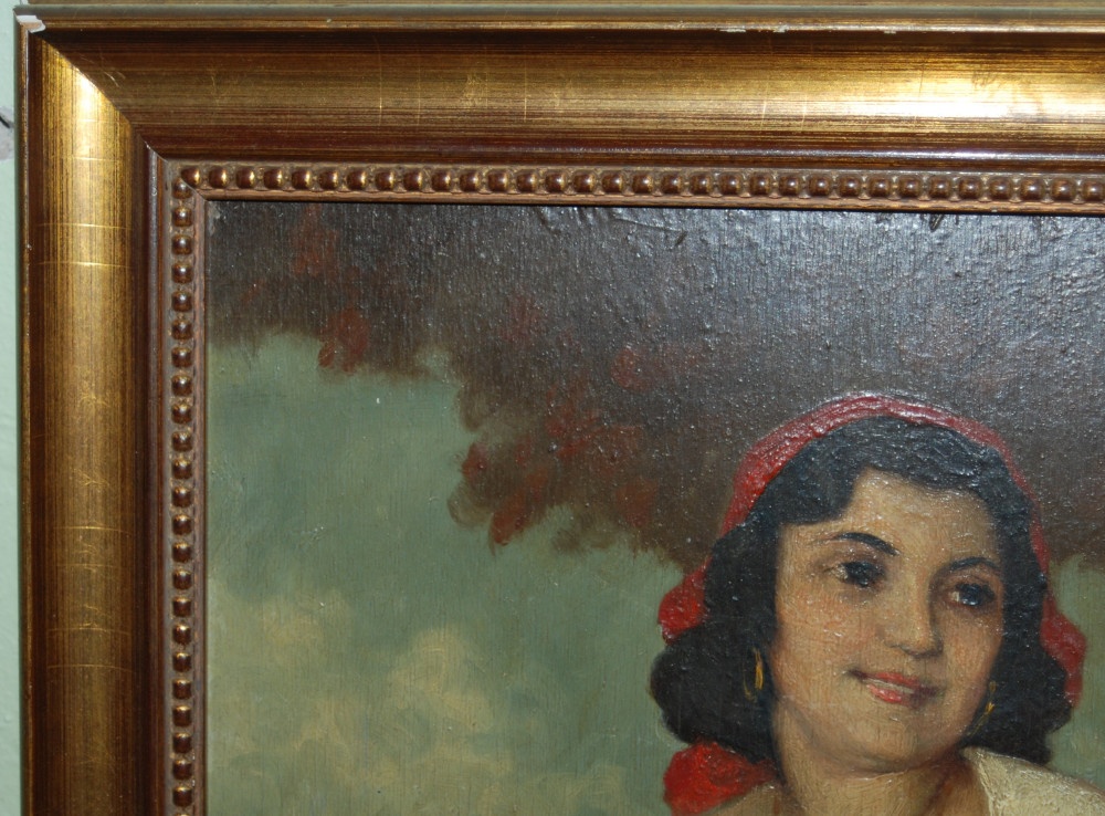 OBRAZ - Olejomaľba - Béla Czene - Hráčka na lutnu - 7