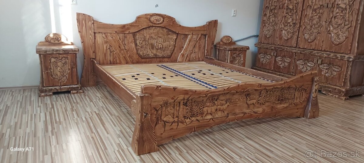Drevená posteľ Poľovnicke motivy 180×200 vrátane roštov - 7