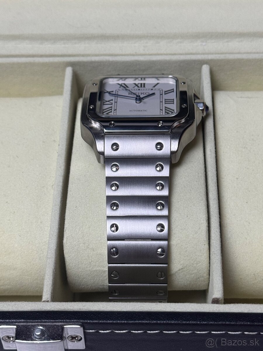 Seiko Custom Mod Watch Hodinky Santos Biele - 7