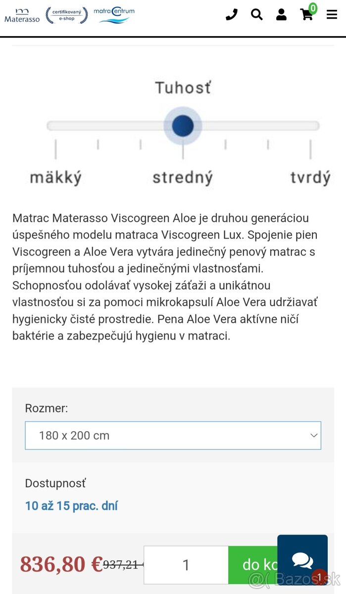 Matrac Materasso Viscogreen Aloe - 7