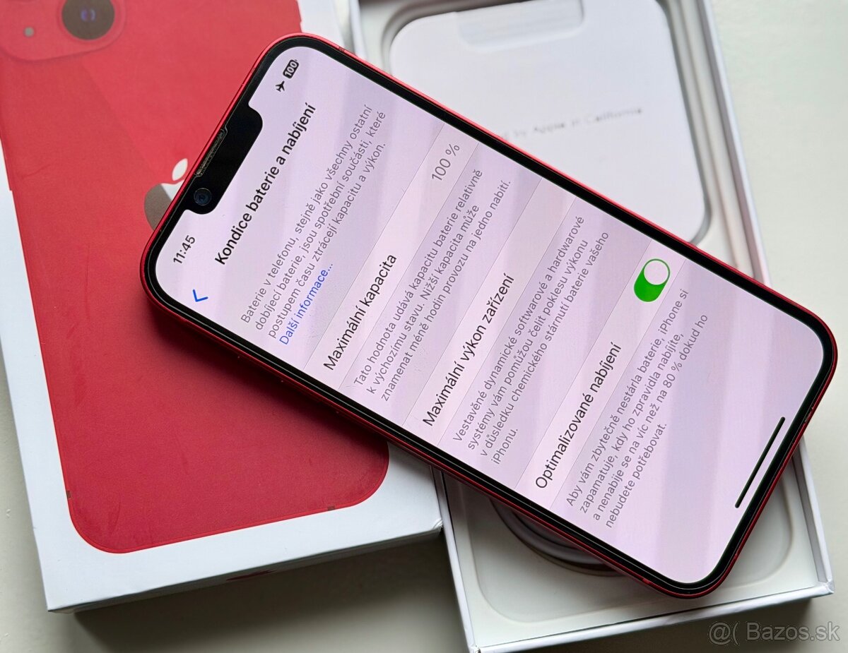 iPhone 13 Red BATERIE 100% TOP - 7