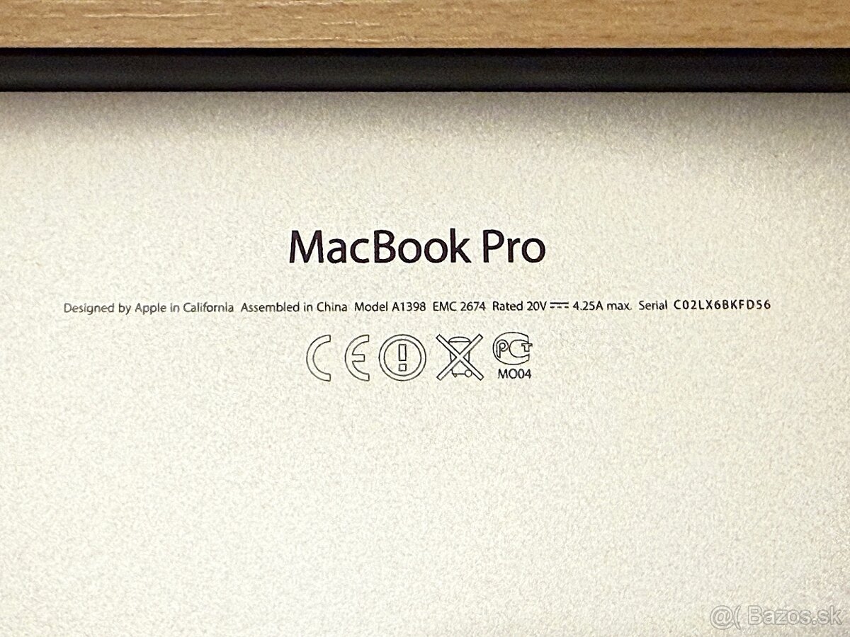 MacBook Pro 15" i7-2GHz,4j/8GB/256GB, TOP STAV - 7