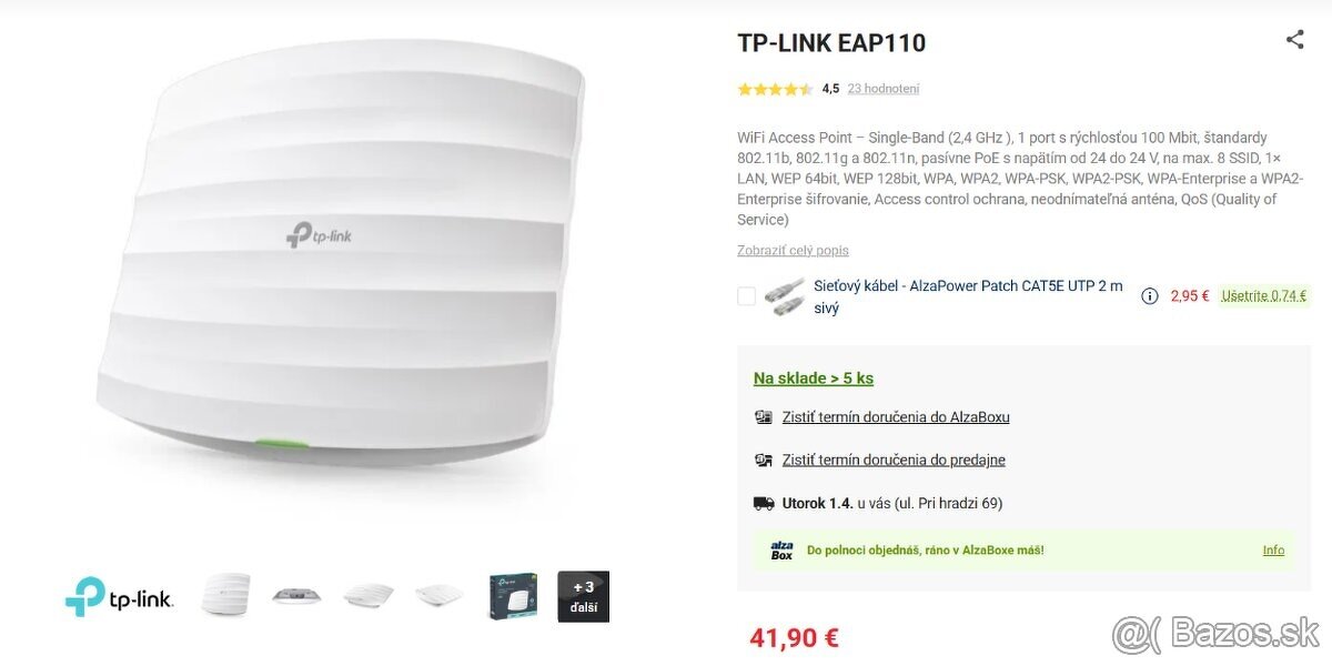 WiFi router – TP-Link Archer C20 - EAP110 / ASUS RT-AC51U / - 7