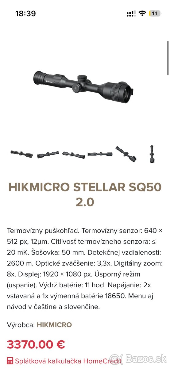 Hikmicro Stellar SQ50 2.0 - 7