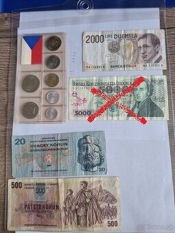 Sada obehových mincí ČSSR, bankovky - 7