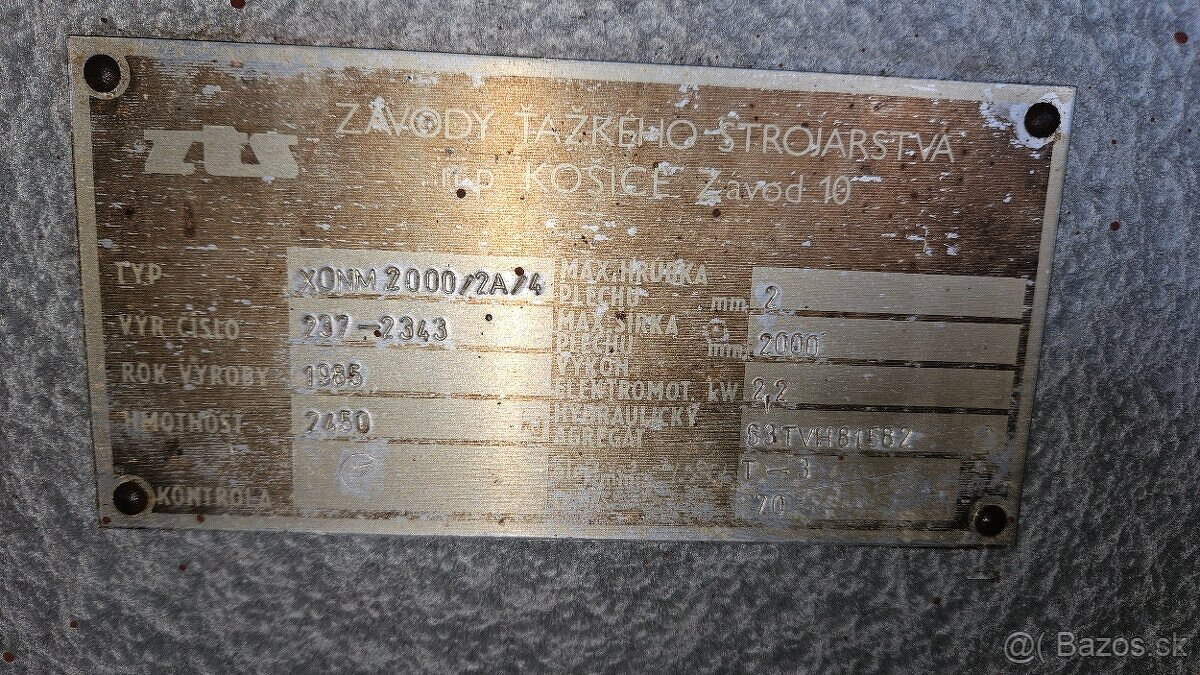 OHÝBAČKA PLECHU XONM 2000/2A/4 - 7