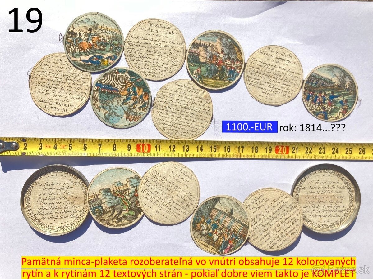 Plaketa a mince staré 1600 - 1700 - 1800 - 7