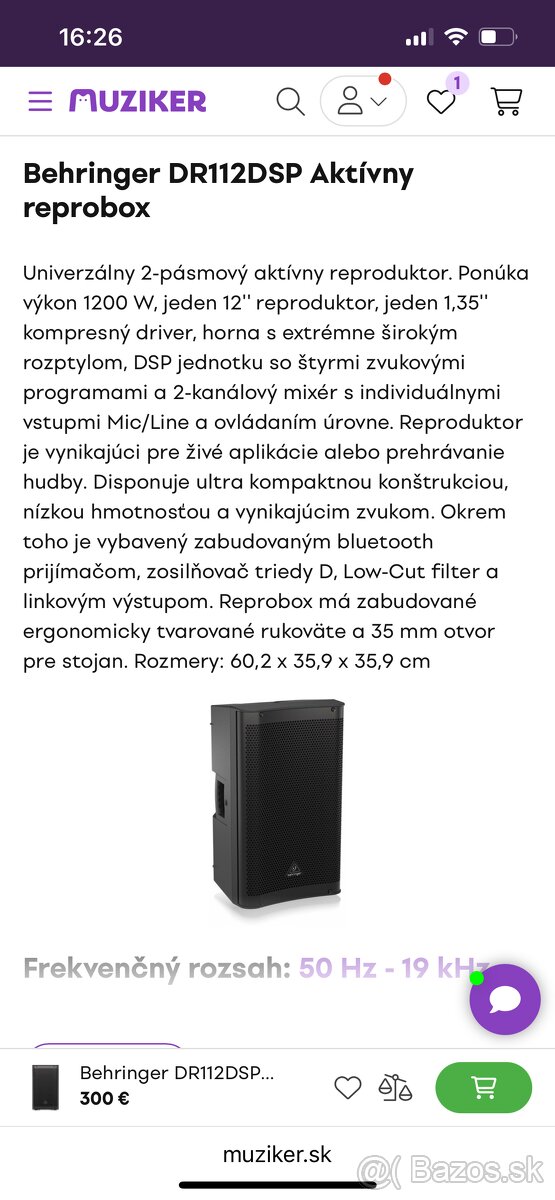 Predám repro Behringer DR112DSP - 7