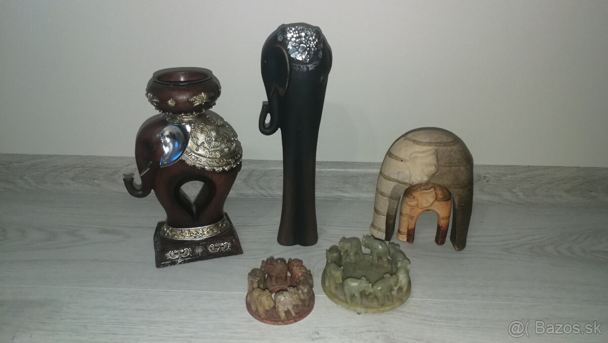 ✅ Dekoračné sošky slonov - rôzny materiál, veľkosť ✅ - 7